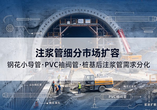 湾沚注浆管细分市场扩容，隧道钢花小导管、PVC 袖阀管、桩基后注浆管需求分化